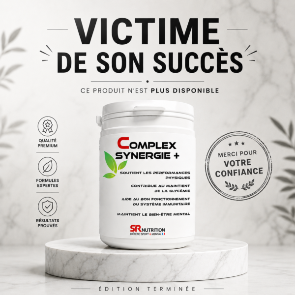 Pot de complément alimentaire Complex Synergie + édition terminée produit victime de son succès